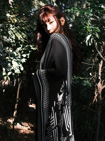 NABU UNISEX KAFTAN - BLACK & WHITE