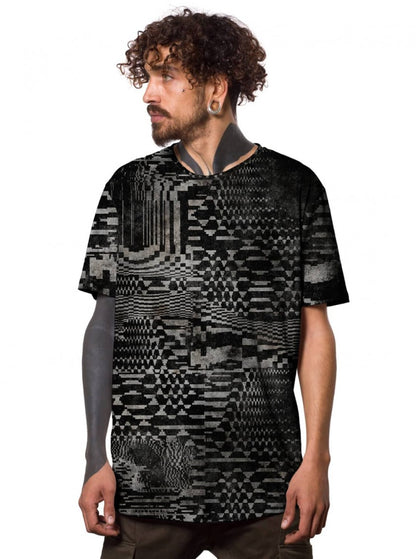 GLITCH GRID T-Shirt - Black