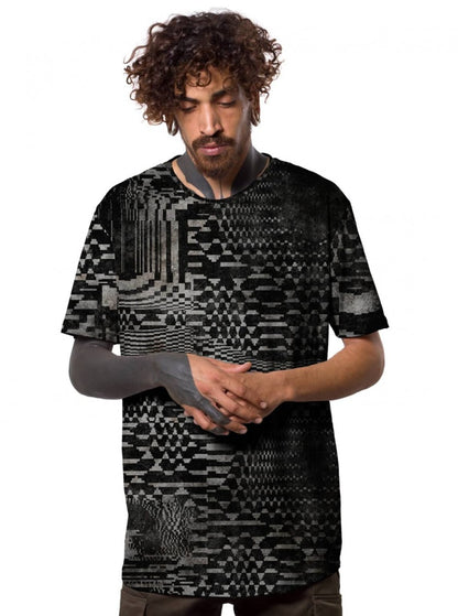GLITCH GRID T-Shirt - Black