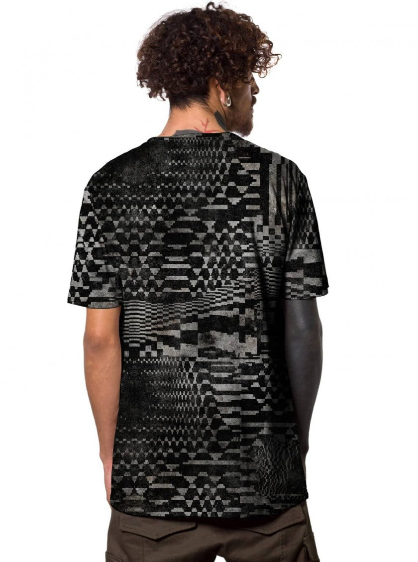 GLITCH GRID T-Shirt - Black