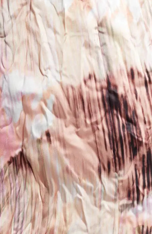 TOPSHOP Lace And Crinkle Mix Mini Slip Dress In Pink Print