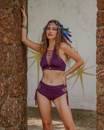 NELLY Shabby Purple High Waisted Bikini Set