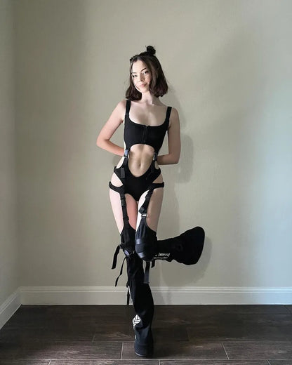 CYBER PULSE BODYSUIT + LEG WARMERS SET