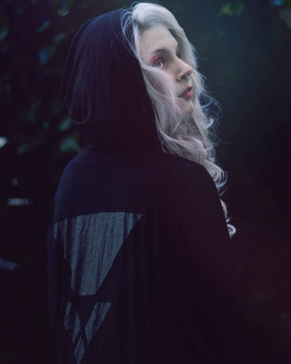 KARMA Hooded Long Kaftan In Black