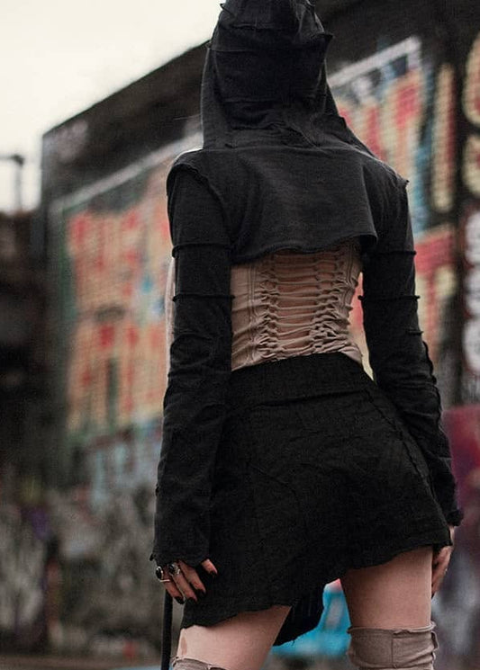 PECOA Hooded Shrug In Black