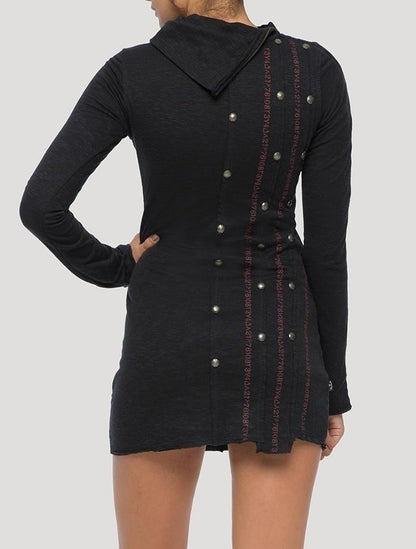 SERIAL Long Sleeves Mini Dress In Black