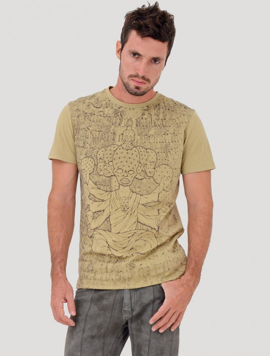 CRYSTAL SKULL T-Shirt In Beige