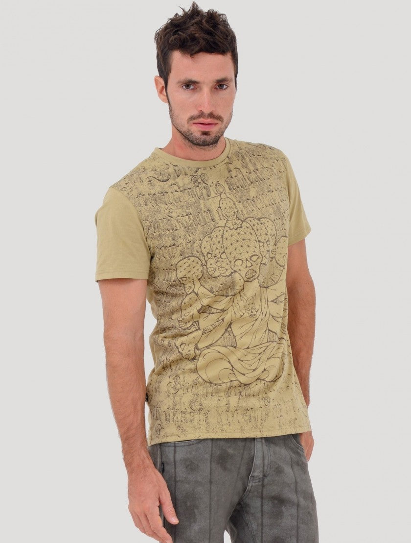 CRYSTAL SKULL T-Shirt In Beige