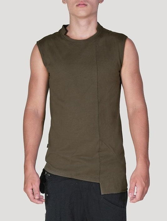 BLENDED Sleeveless Tee In Charocal