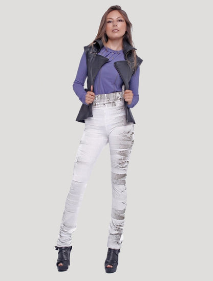 Crystal Leggings In Off-White