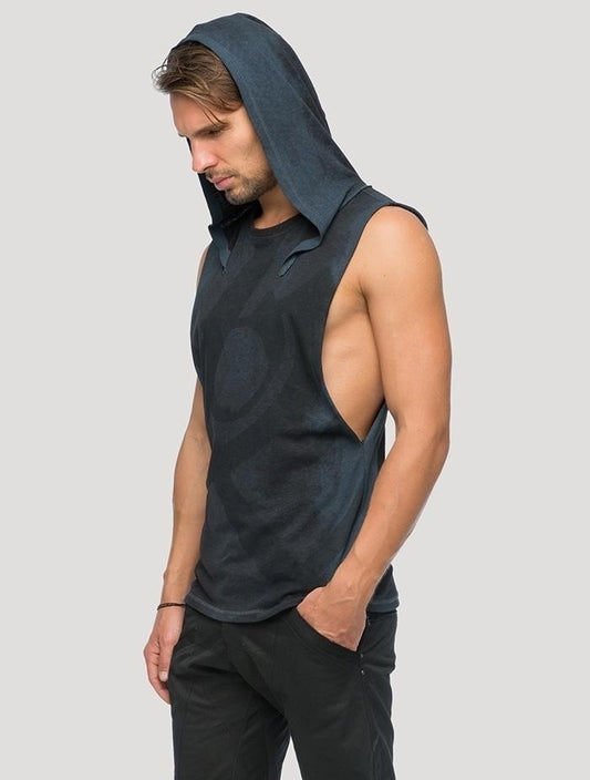 FEARLESS Hoodie Sleeveless Tee In Black