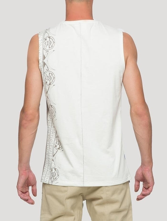 RUNES Sleeveless Tee In Cream
