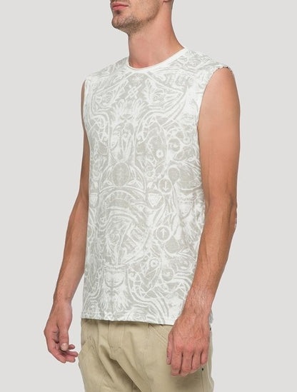 WARRIOR OFF Sleeveless Tee In Off-White