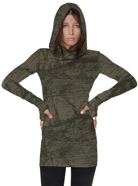 VIAMARA Long Sleeve Mini Dress In Olive