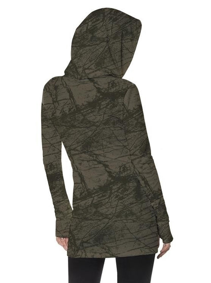 VIAMARA Long Sleeve Mini Dress In Olive