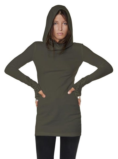 VIAMARA Long Sleeve Mini Dress In Olive
