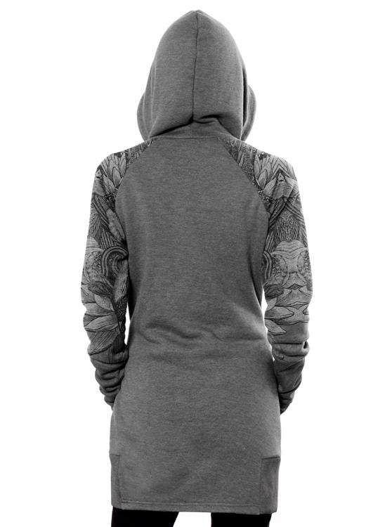 FEATHERS SENSUAL ZIP Hood Sweat In Grey