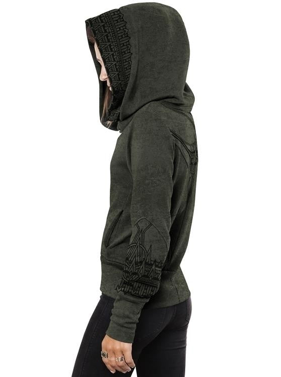 AZARY Hood Sweat In Olive