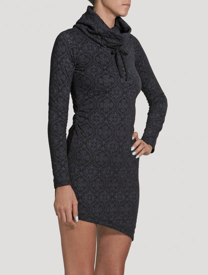 LIVIA Long Sleeves Mini Dress In Black