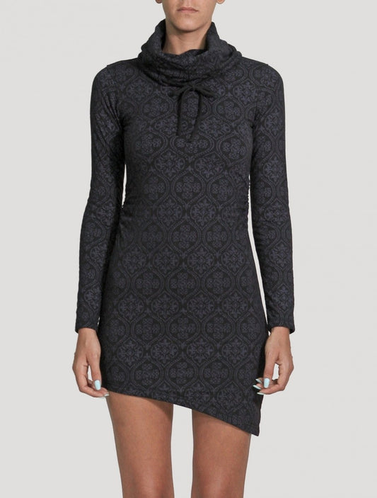 LIVIA Long Sleeves Mini Dress In Black