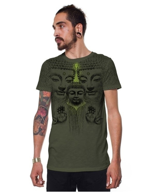 TRIPLE WISH T-Shirt In Olive Malange
