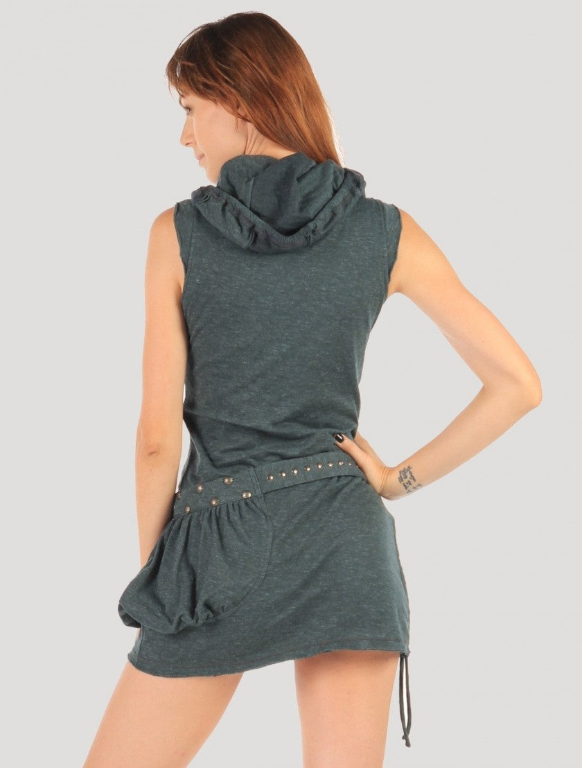 SOBA Short Sleeves Mini Dress In Teal