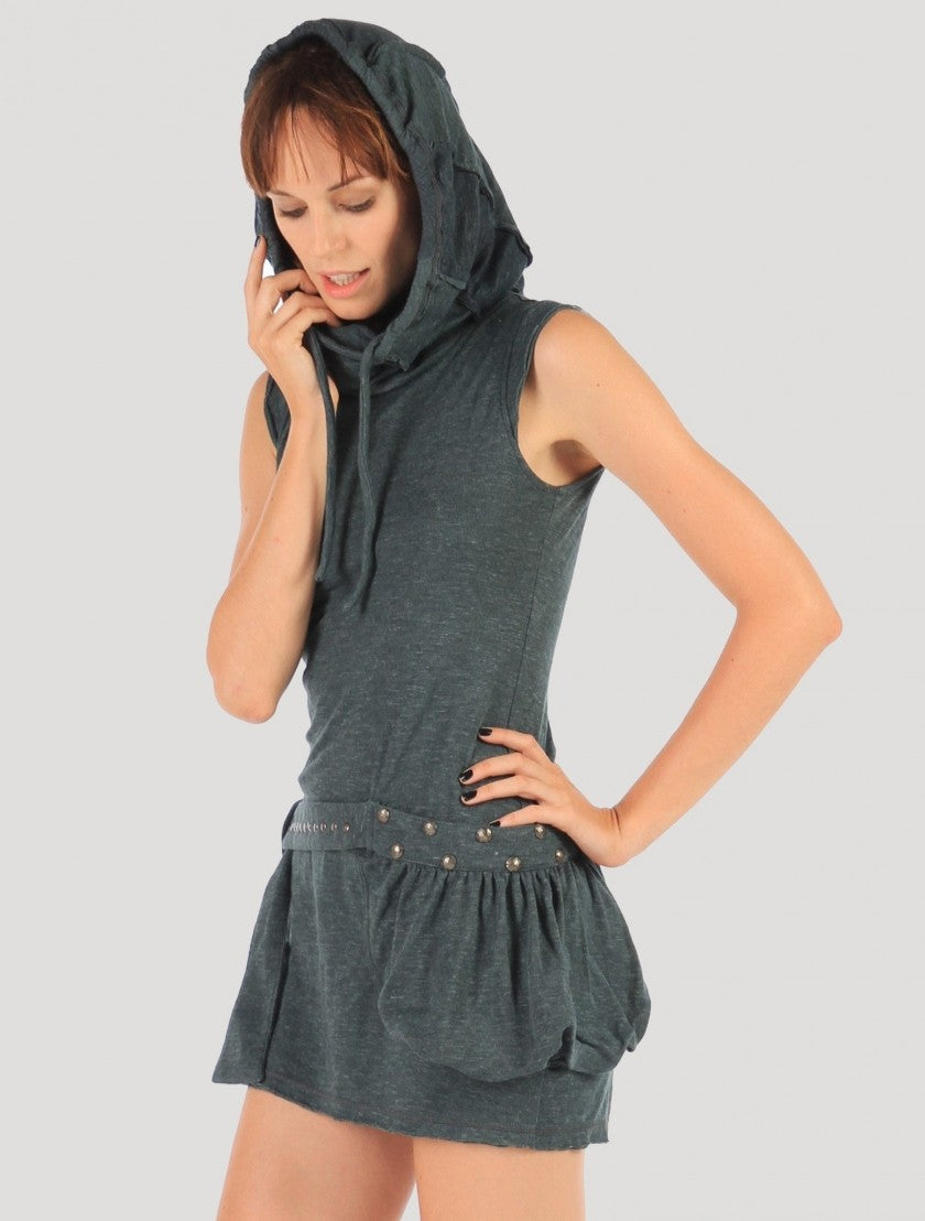 SOBA Short Sleeves Mini Dress In Teal