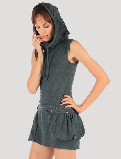 SOBA Short Sleeves Mini Dress In Teal