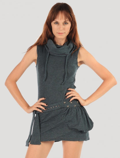 SOBA Short Sleeves Mini Dress In Teal