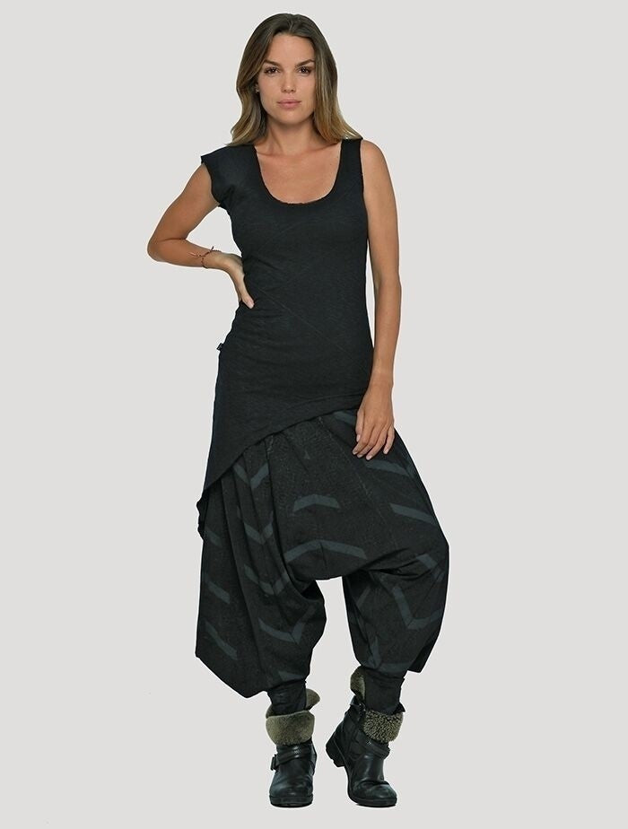 EKA Zip Asymmetrical Tunic In Black