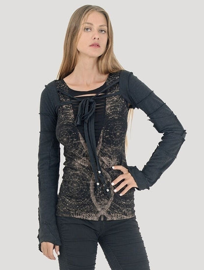 PECOA Hooded Shrug In Black