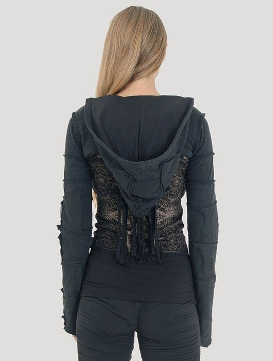 PECOA Hooded Shrug In Black