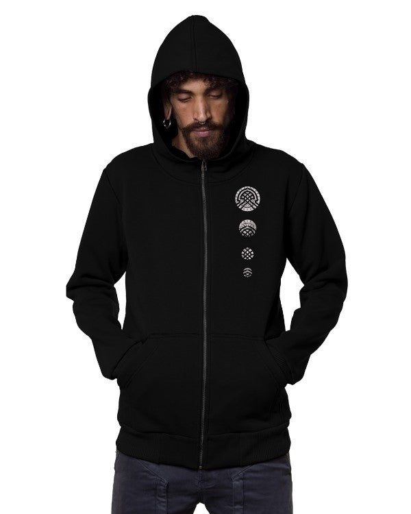 DIGITAL NATURE MAN  Zip Hood In Black