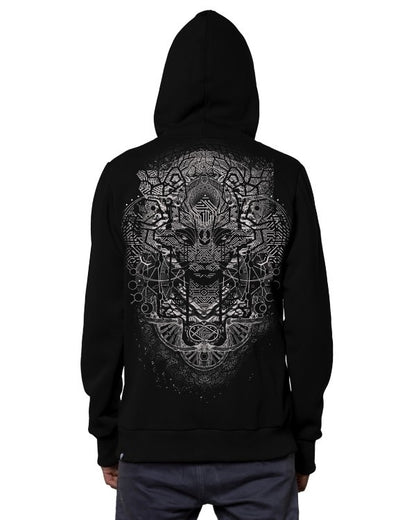DIGITAL NATURE MAN  Zip Hood In Black