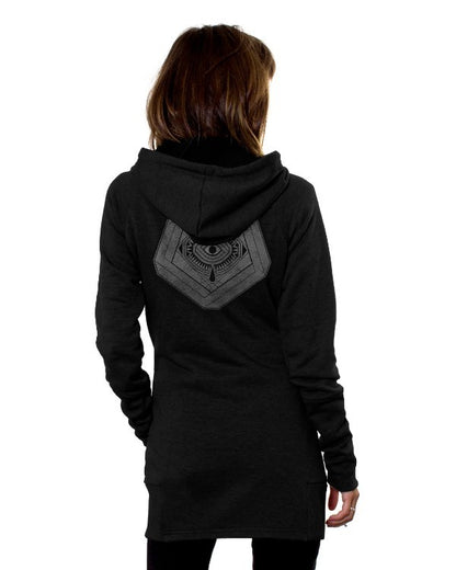 INFINITY ZIP Hood Sweat In Black