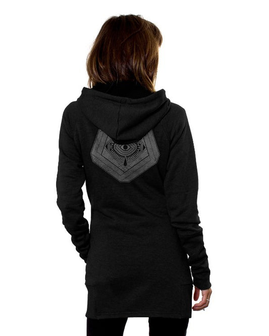 INFINITY ZIP Hood Sweat In Black