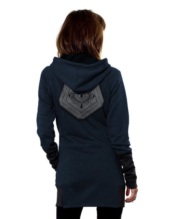INFINITY ZIP Hood Sweat In Blue