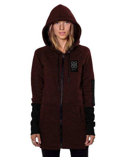 INFINITY ZIP Hood Sweat In Bordeaux