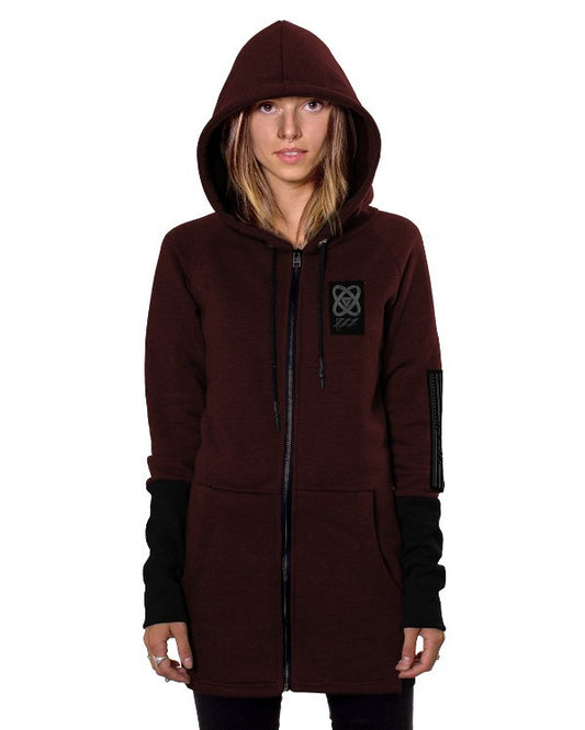 INFINITY ZIP Hood Sweat In Bordeaux