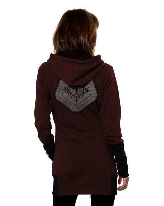 INFINITY ZIP Hood Sweat In Bordeaux