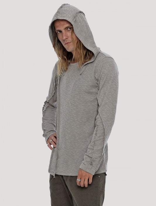 SLIT Hooded Jumper In Steel