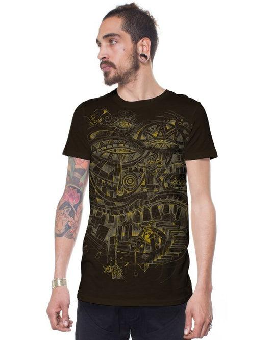 CITY STEPS T-Shirt In Dark Brown
