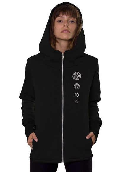 DIGITAL NATURE WO Zip Hood In Black