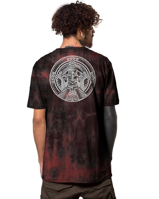 SOLOS T-Shirt In Bordeuex Tie Dye
