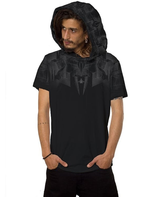GEOMEISTER Hooded T-Shirt In Black