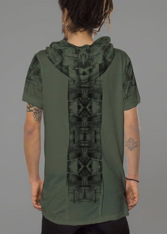 GEOMEISTER Hooded T-Shirt In Olive