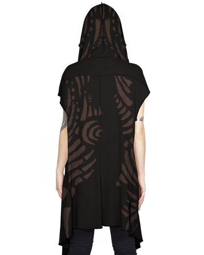 WO SAND TRIBE Kimono Vest In Black