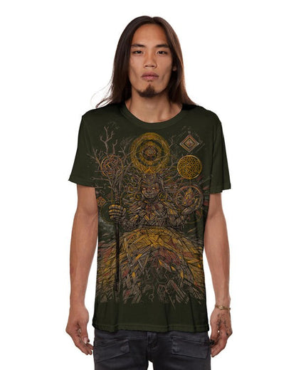 ABUALITA T-Shirt In Dark Olive Wash