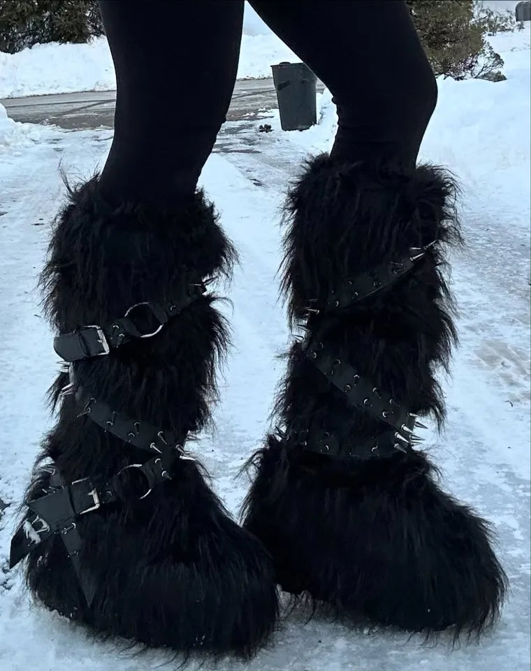 Black High Faux Fur Boots