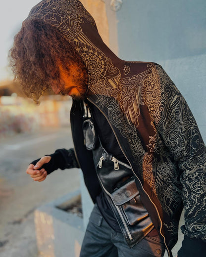 PERSEPHONE Zipped Hooded Jacket In Black